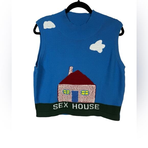 Fashion Brand Company Sweaters - RARE Penelope Gazin Fashion Brand Company Sex House Sweater Vest Size 2XL